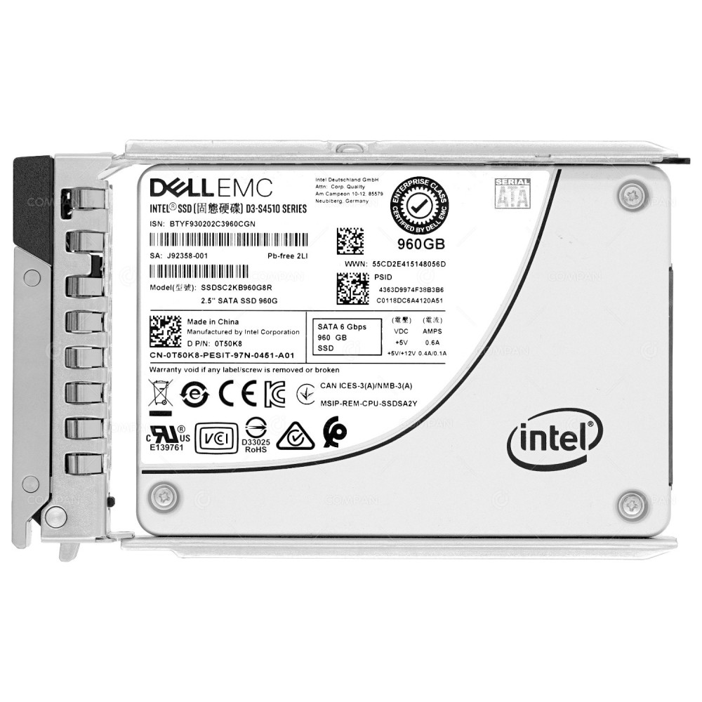 T50K8 G14 DELL SSD 960GB SATA 6G 2.5" SFF FOR DELL POWEREDGE G14