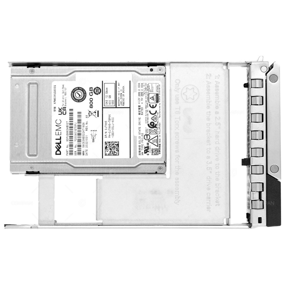 JTKH5 LFF G14  DELL SSD 800GB SAS 12G 3.5" LFF FOR DELL POWEREDGE G14