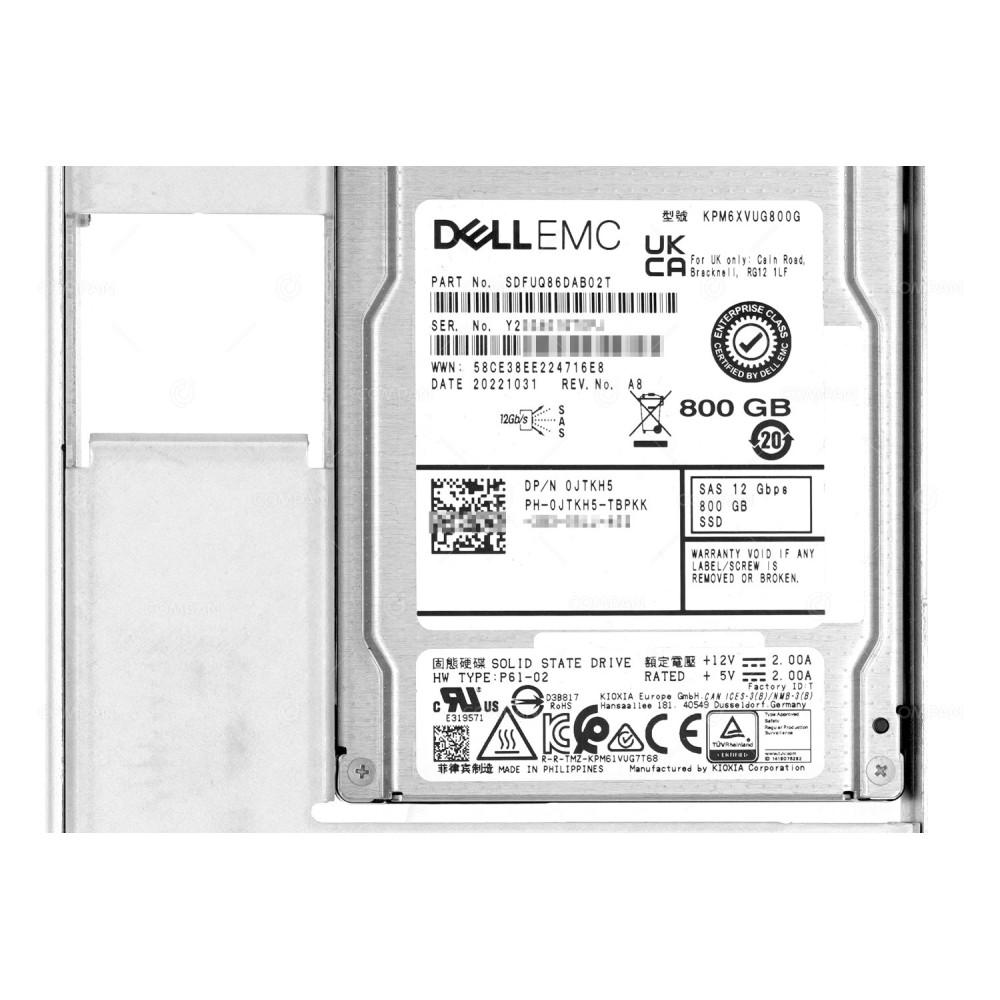 JTKH5 LFF G14  DELL SSD 800GB SAS 12G 3.5" LFF FOR DELL POWEREDGE G14