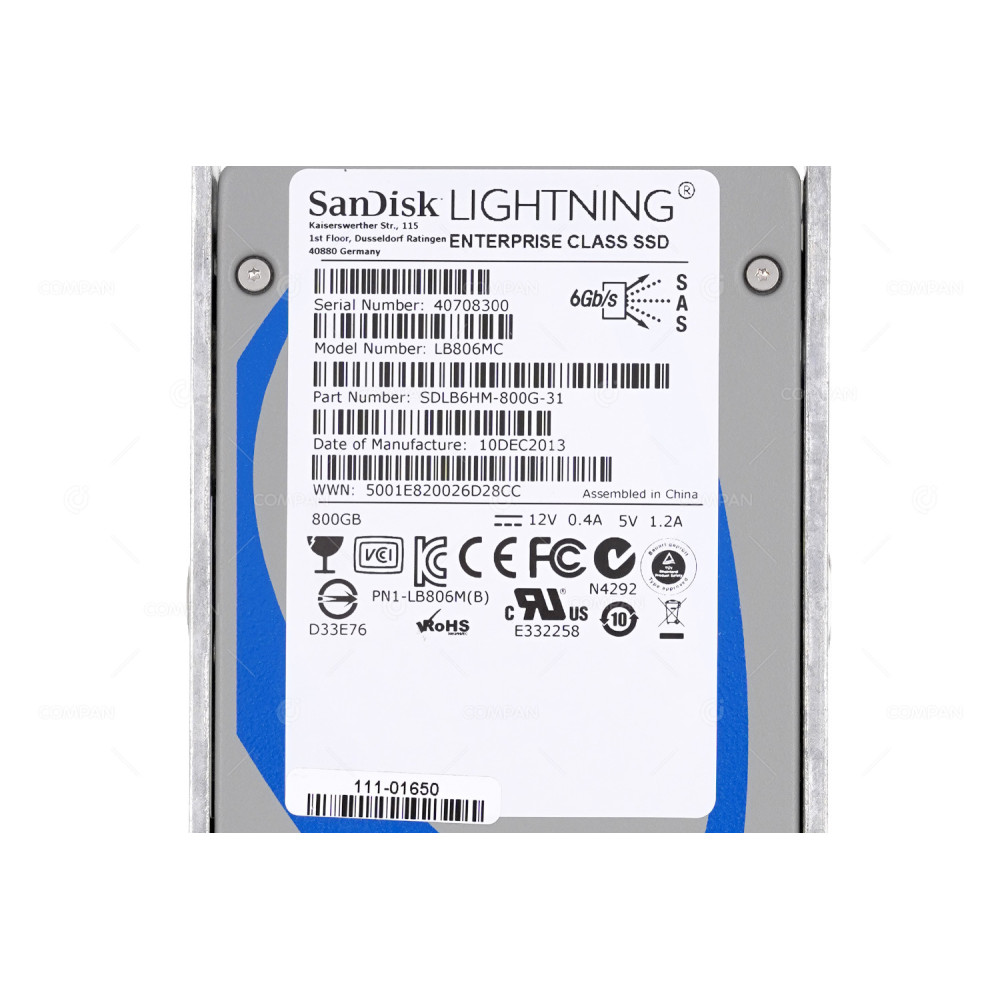 111-01650  NETAPP SSD 800GB SAS 6G 2.5" SFF FOR NETAPP E2600 CLASS 5350 0892