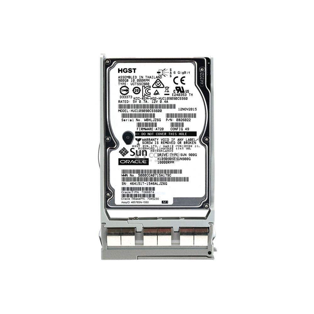 7066874 SUN ORACLE HDD 900GB 10K SAS 6G 2.5" SFF FOR X4270 X4-4, ZS4-4