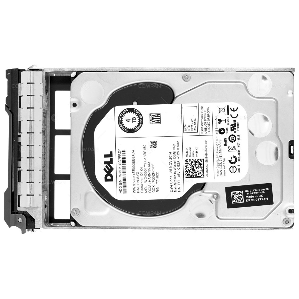 N36YX  DELL HDD 4TB  7.2K  SATA 6G  3.5" LFF
