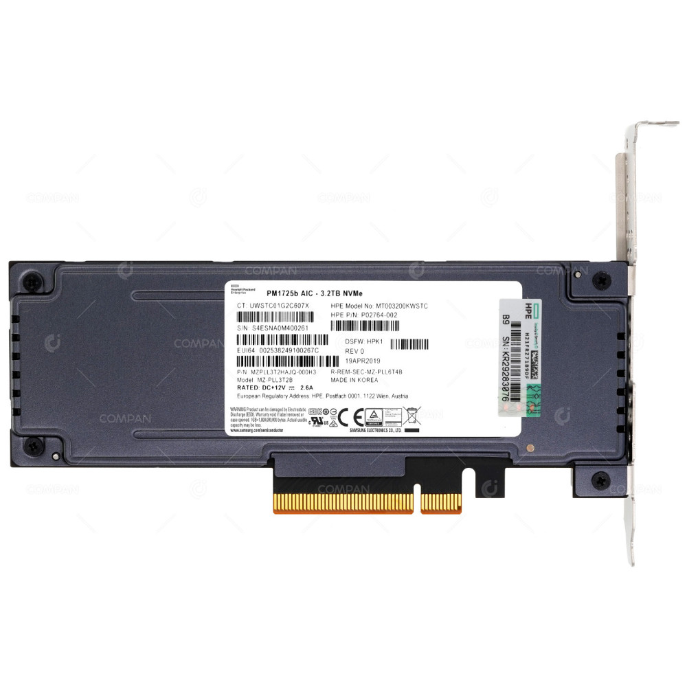 P02764-002 HPE NVME SSD 3.2TB PCIE 3.0 X8 MU HHHL