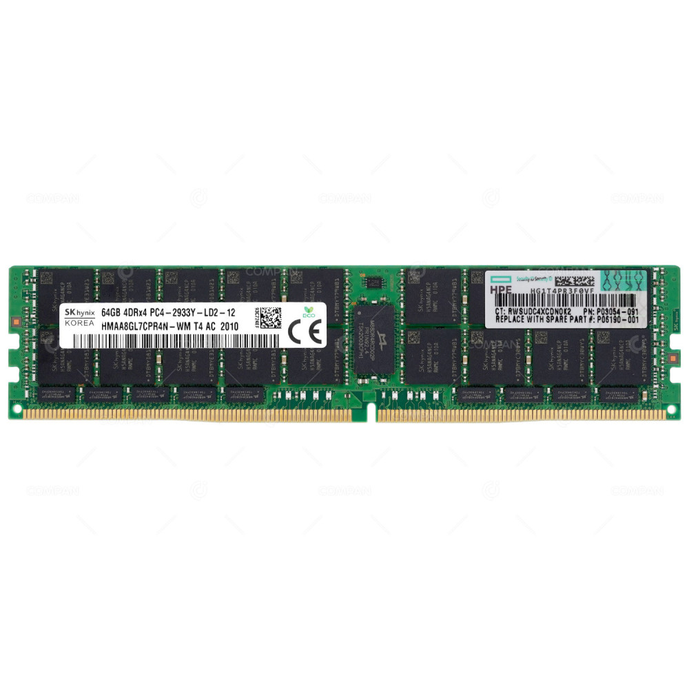 P03054-091 HP DDR4 64GB 4DRX4 PC4-23400 2933MHZ LRDIMM CL21