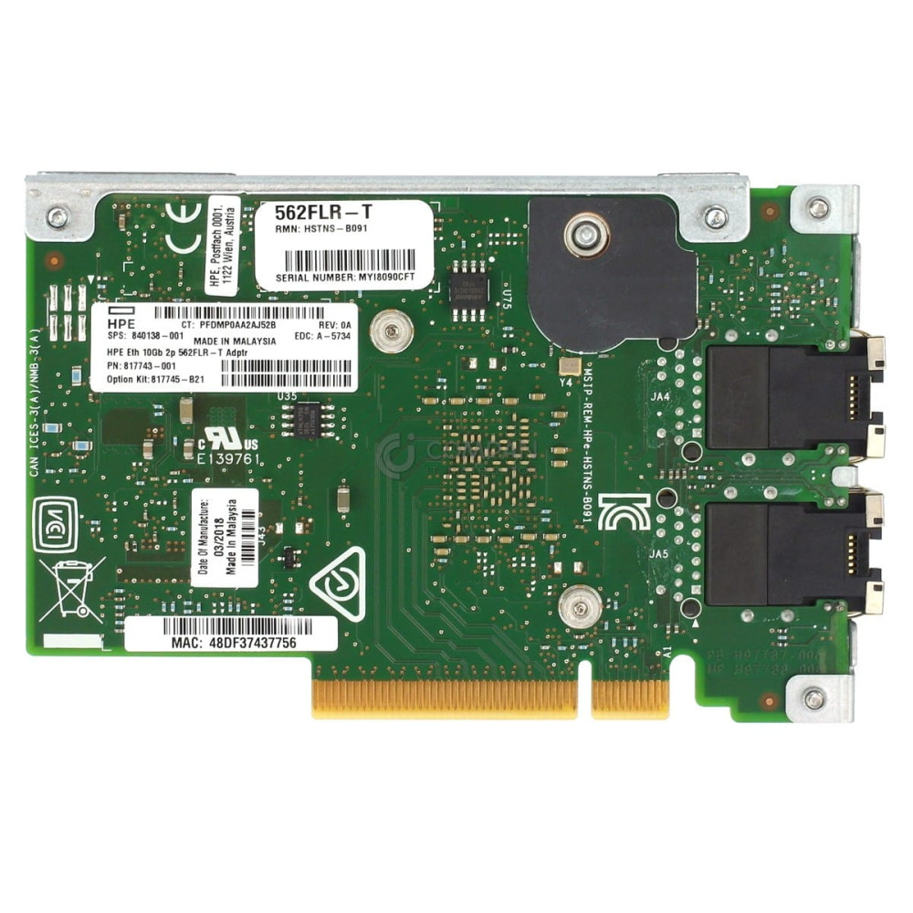 840138-001 HP 562FLR 2-PORT 10GB SFP+ ETHERNET ADAPTER FOR HP PROLIANT G10